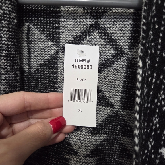 Frye Womens' Southwestern Patterned Jacquard Black & White Cardigan Size XL - Picture 8 of 11